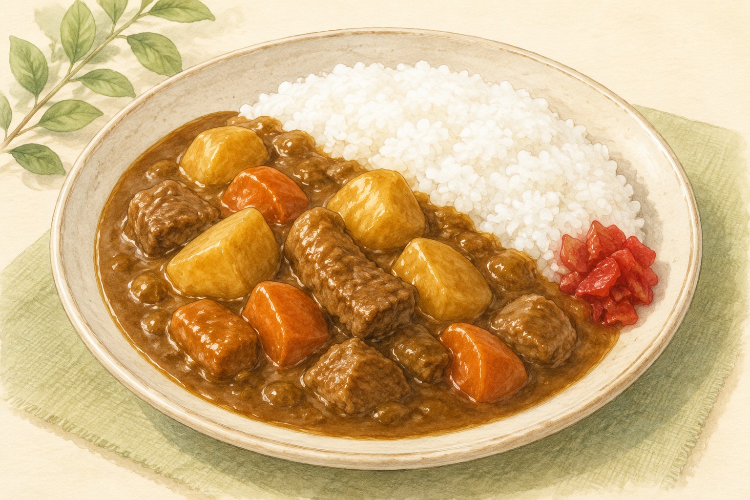 Japanese curry served with rice