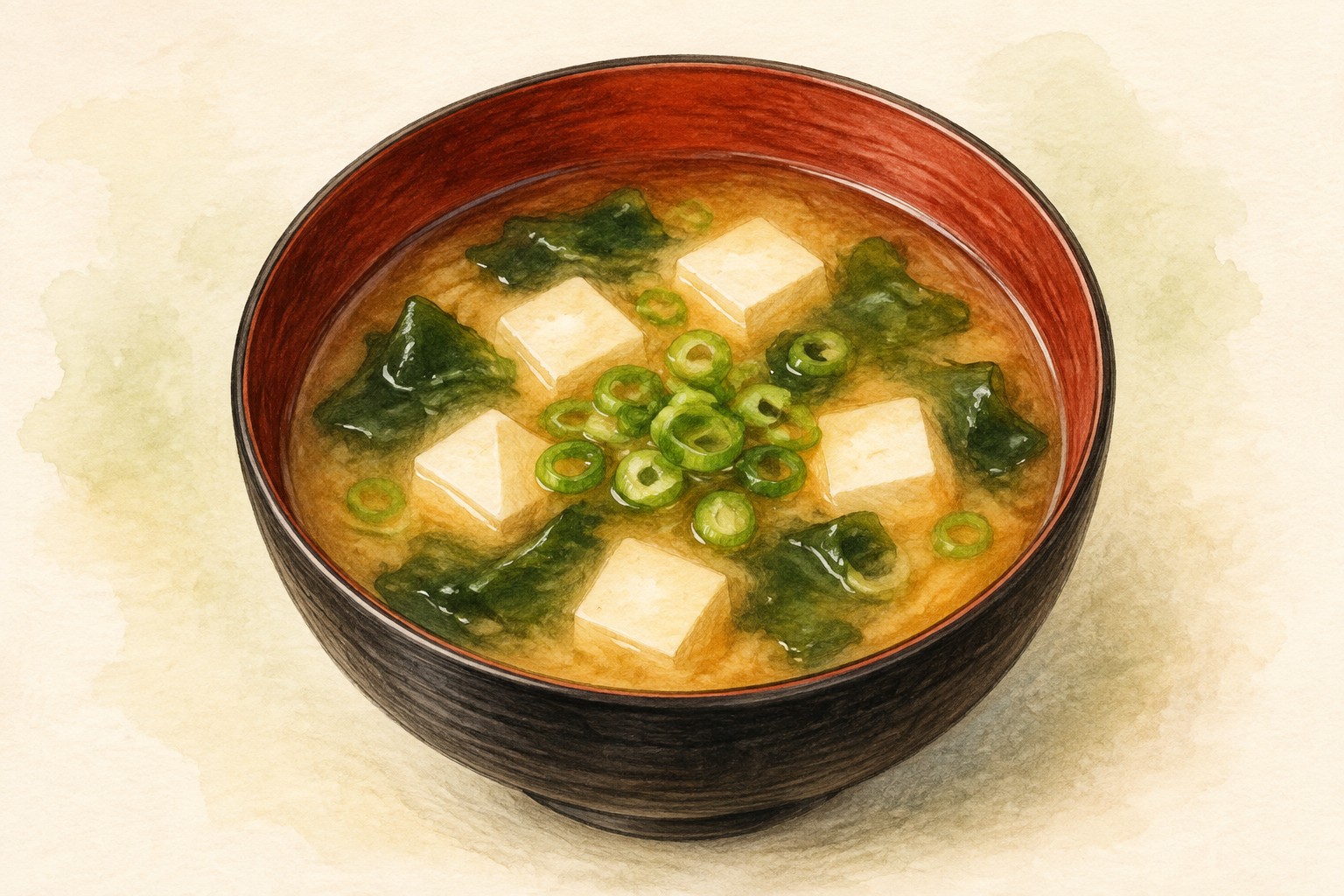 A bowl of Japanese miso soup