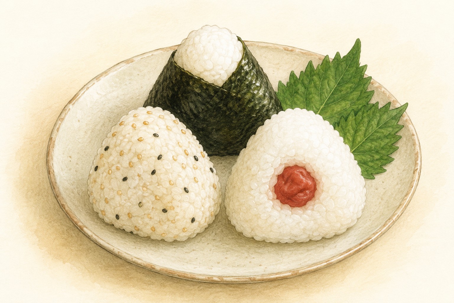 Japanese rice balls with nori
